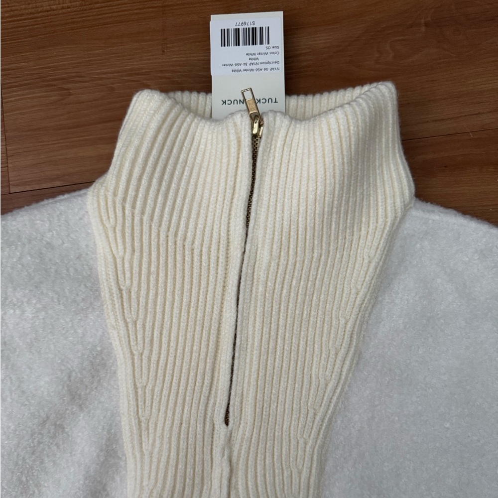 Tuckernuck Winter White Boucle High-Neck Poncho - Picture 13 of 15
